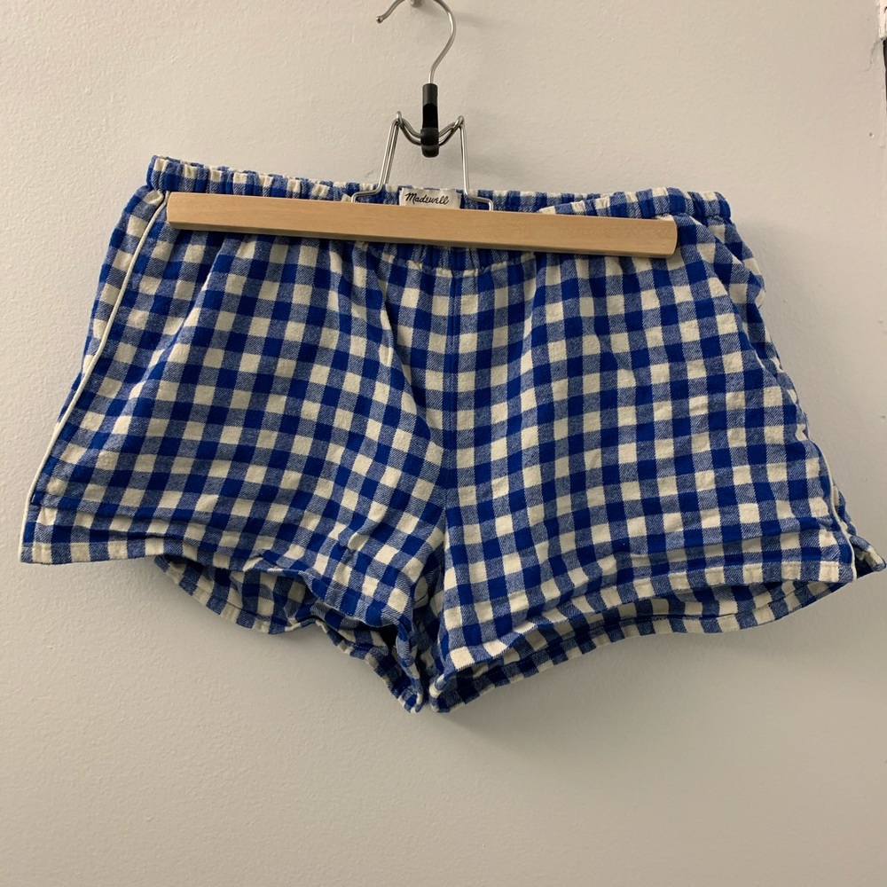 Madewell gingham check flannel sleep shorts